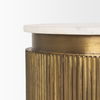 Satima White Marble with Gold Metal Round Fluted Accent Table thumbnail 6