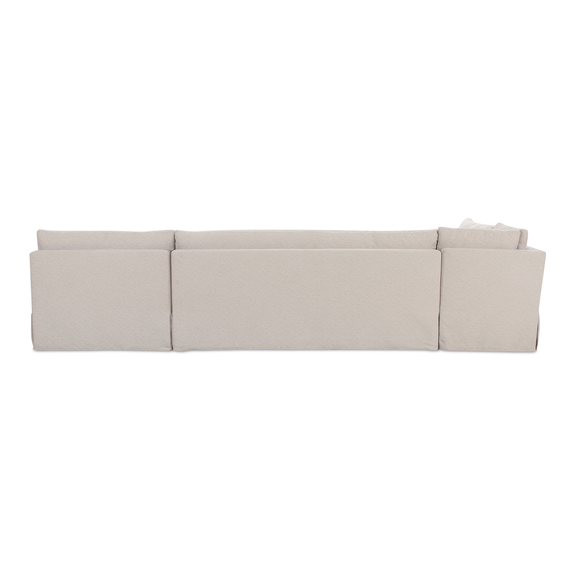 Fable Slipcover Dining Banquette L-shape Beige 139.5in large image 