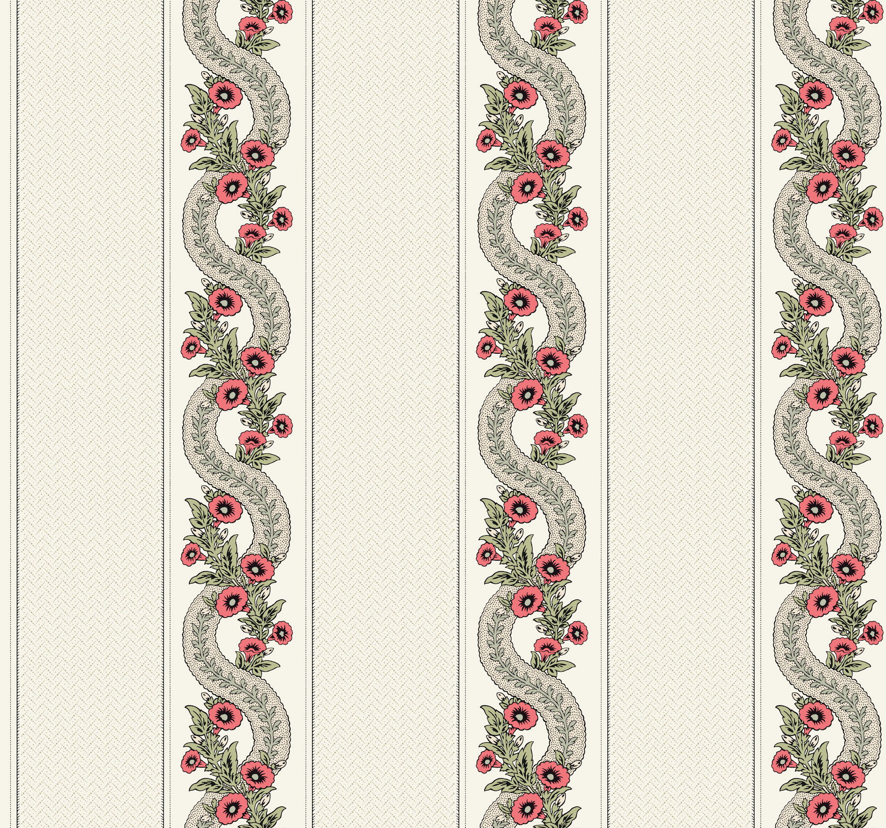Abbey's Garland Red & Green Wallpaper large image 