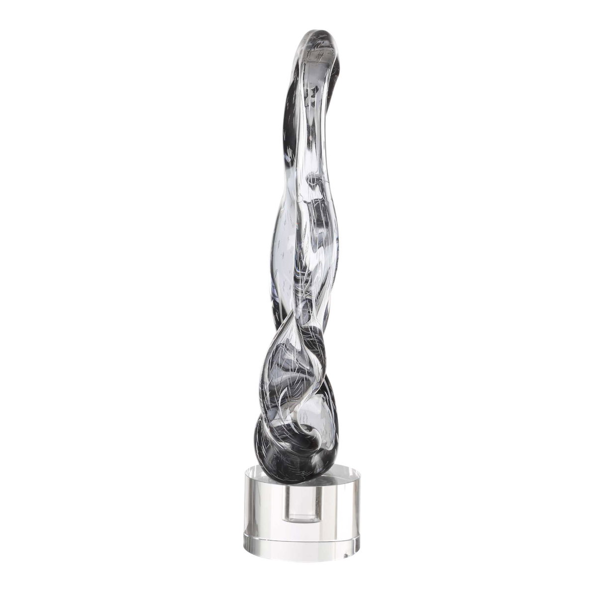 Luminous Twist Glass Sculpture, Figurines & Statue by Uttermost, 9" width x 19.5" height x 4.5" depth View 5
