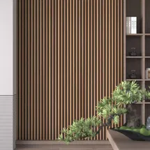 Online Designer Hallway/Entry 94" L x 24" W Acoustic Wood Wall Paneling, Decorative Soundproof Panels for Walls and Ceilings, 3D Slat Wood Wall Panels