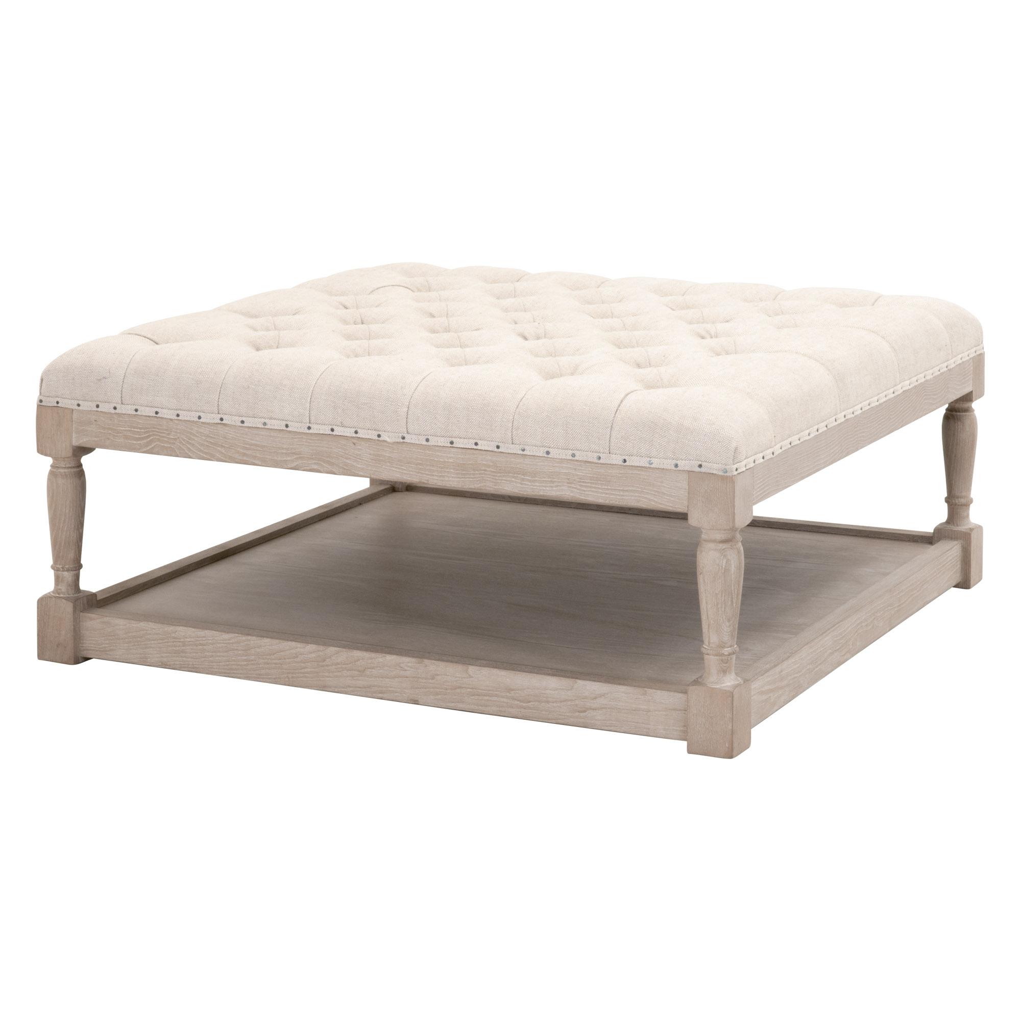 Townsend Tufted Upholstered Coffee Table, by Essentials for Living, 39.5" width x 17.75" height x 39.5" depth View 2