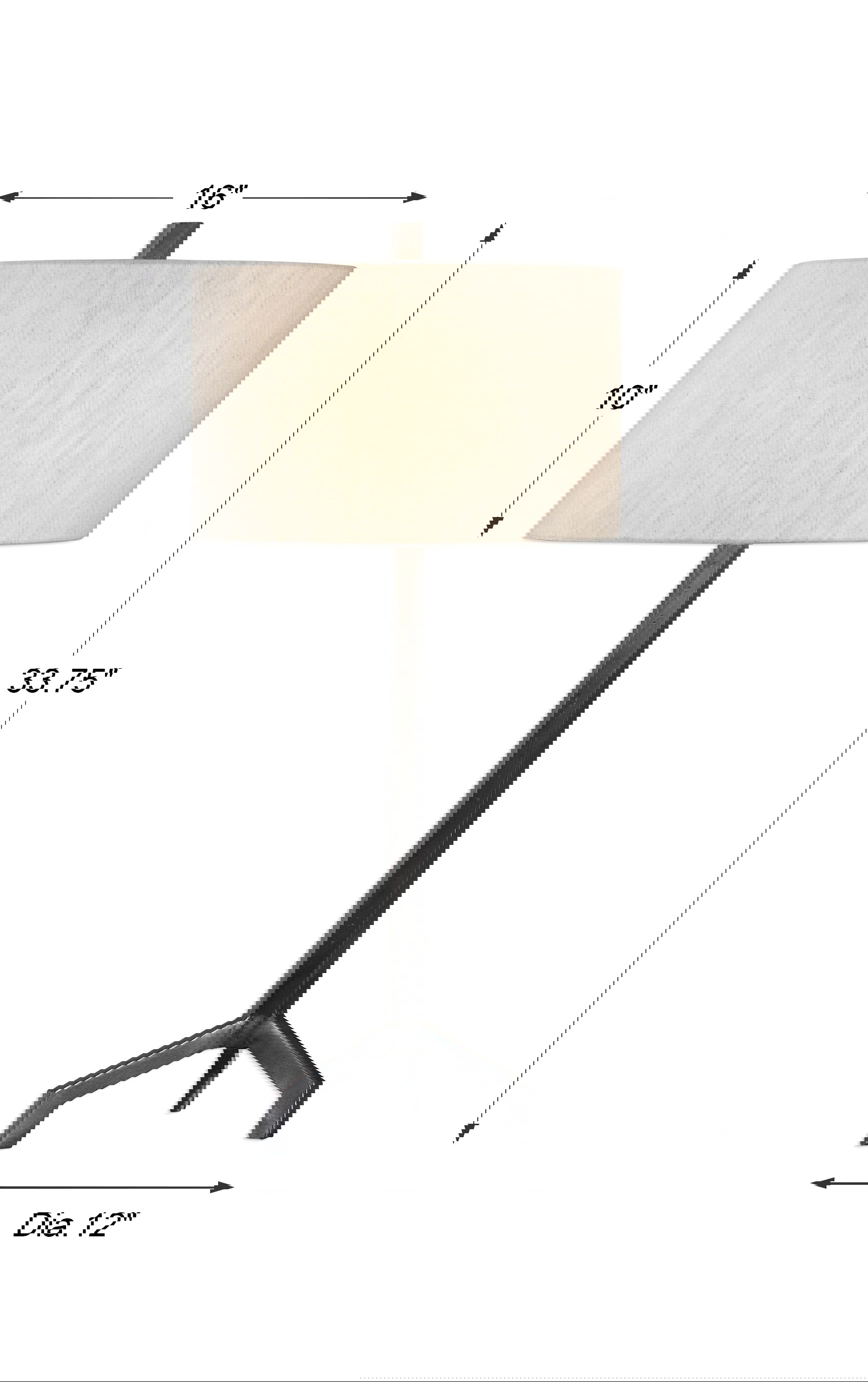 Ivor Cast Iron Lamp, by Uttermost, 16" width x 33.75" height x 16" depth View 3