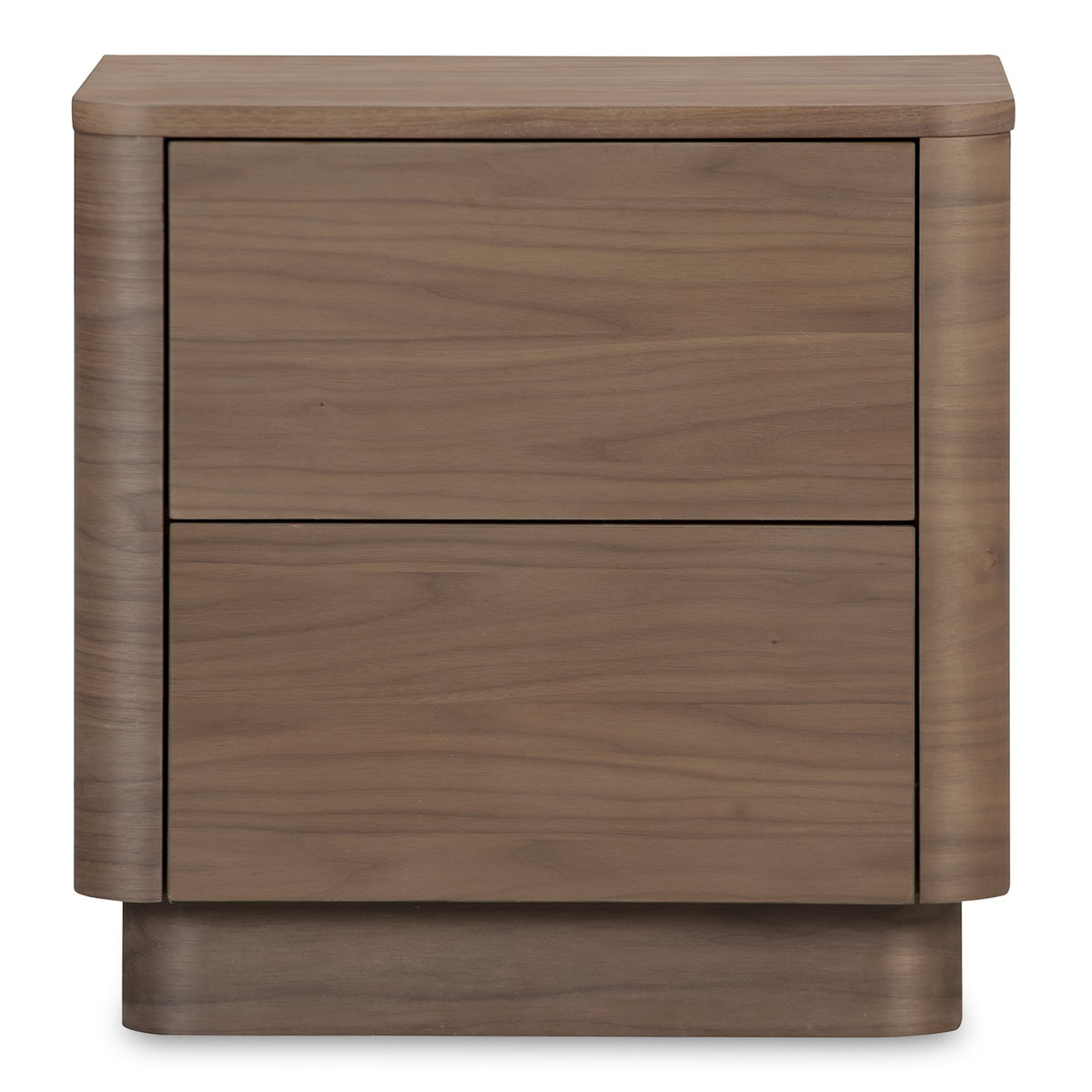 Round Off Tall Nightstand Walnut Brown, by Moe's Home, 20" width x 20" height x 15" depth View 1