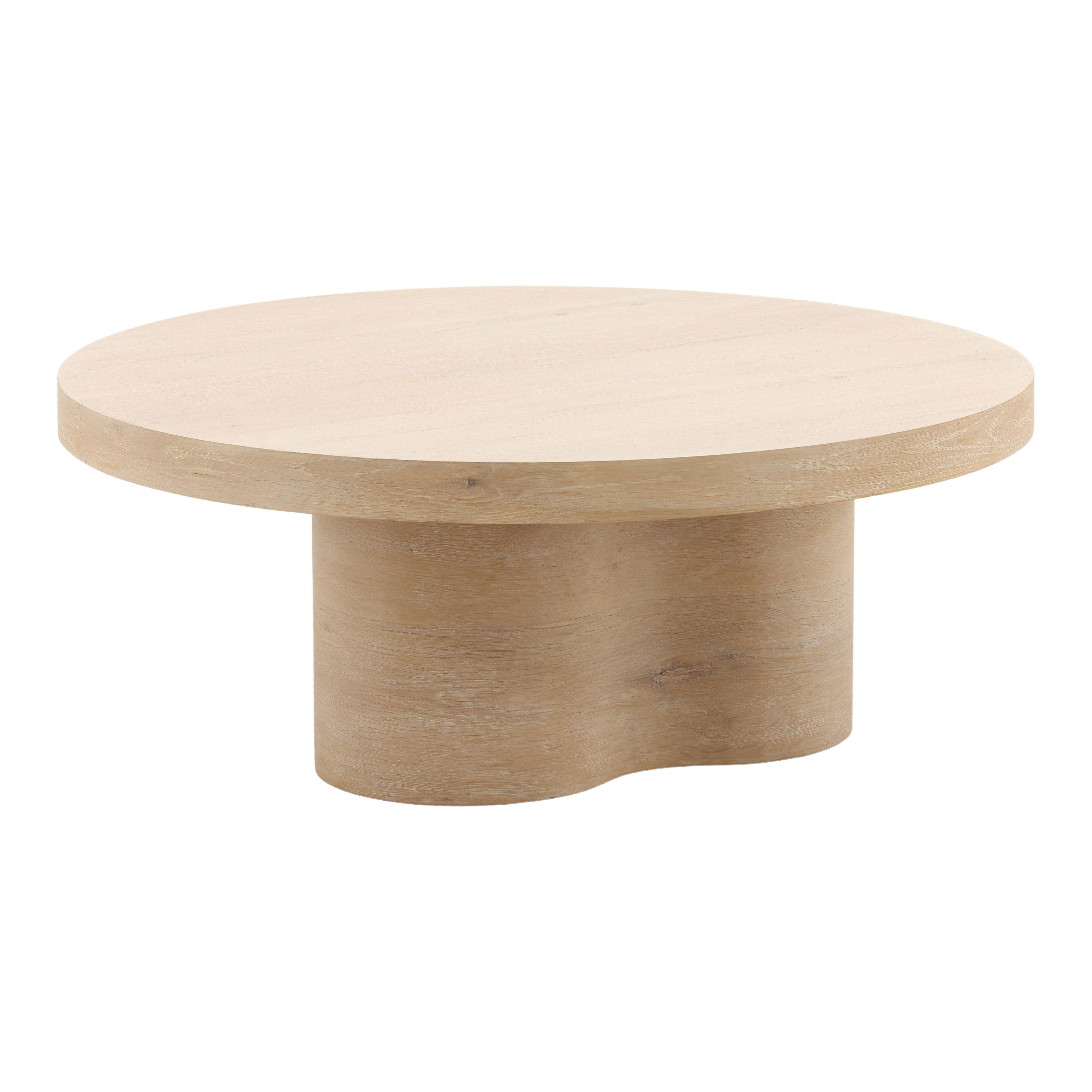 Kyrell Coffee Table Light Natural, by Dovetail, 42" width x 16" height x 42" diameter x 42" depth View 1