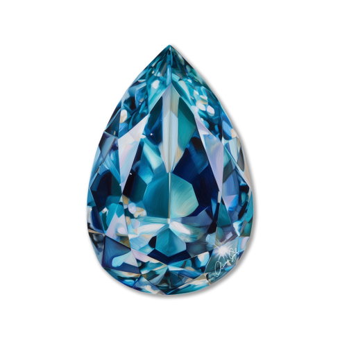 Aqua Dusk Pear I (No Embellishment)