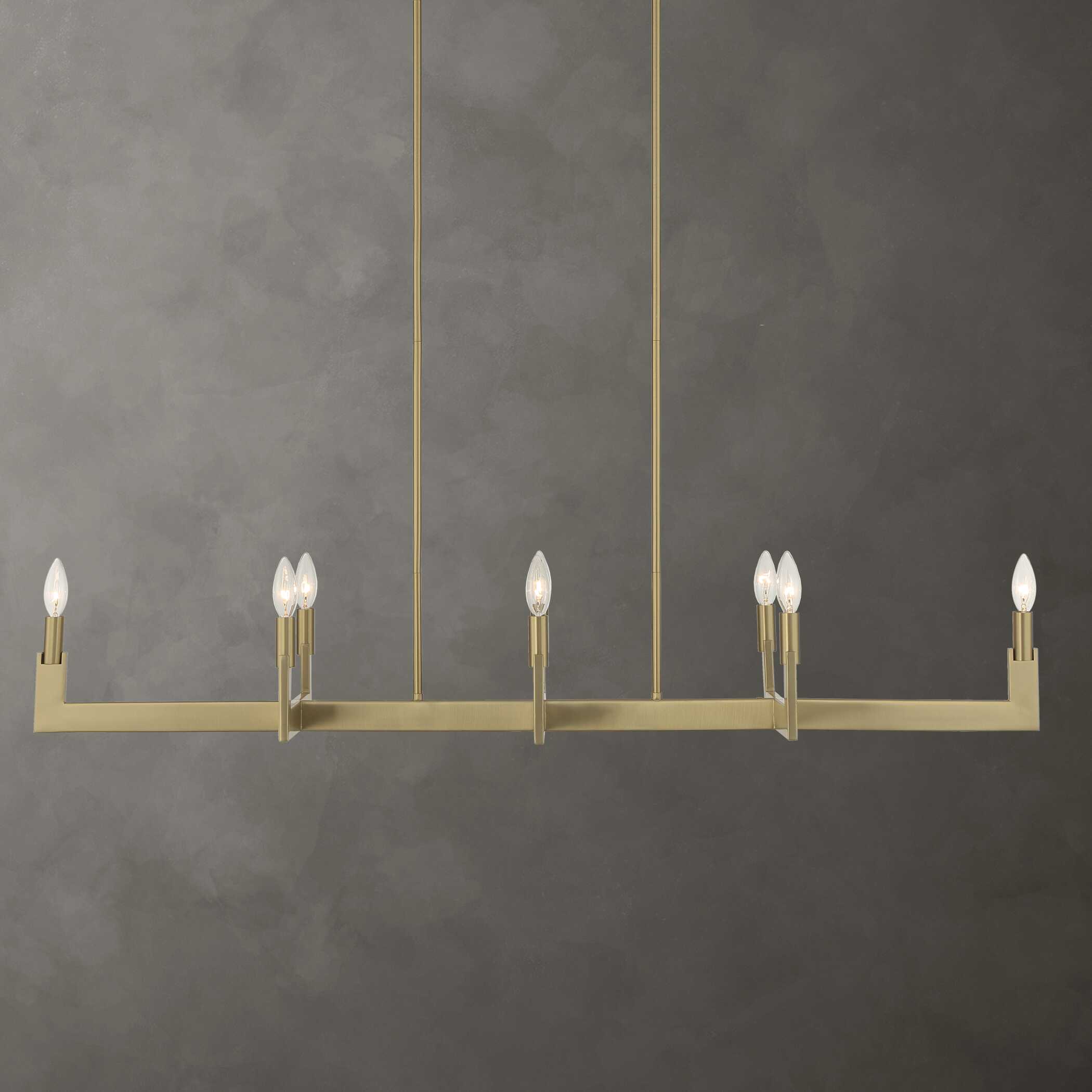 Cordoba 8 Light Linear Chandelier, Ceiling Light by Uttermost, 51.5" width x 8.5" height x 14.25" depth View 2