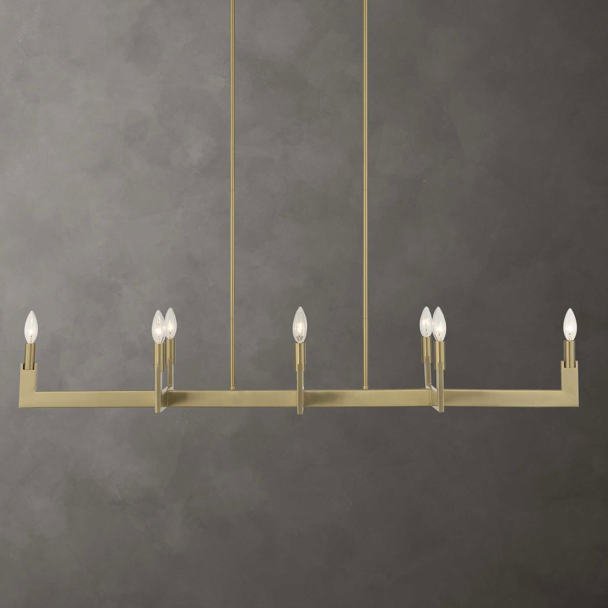 Cordoba 8 Light Linear Chandelier, Pendant by Uttermost, 51.5" width x 8.5" height x 14.25" depth View 2