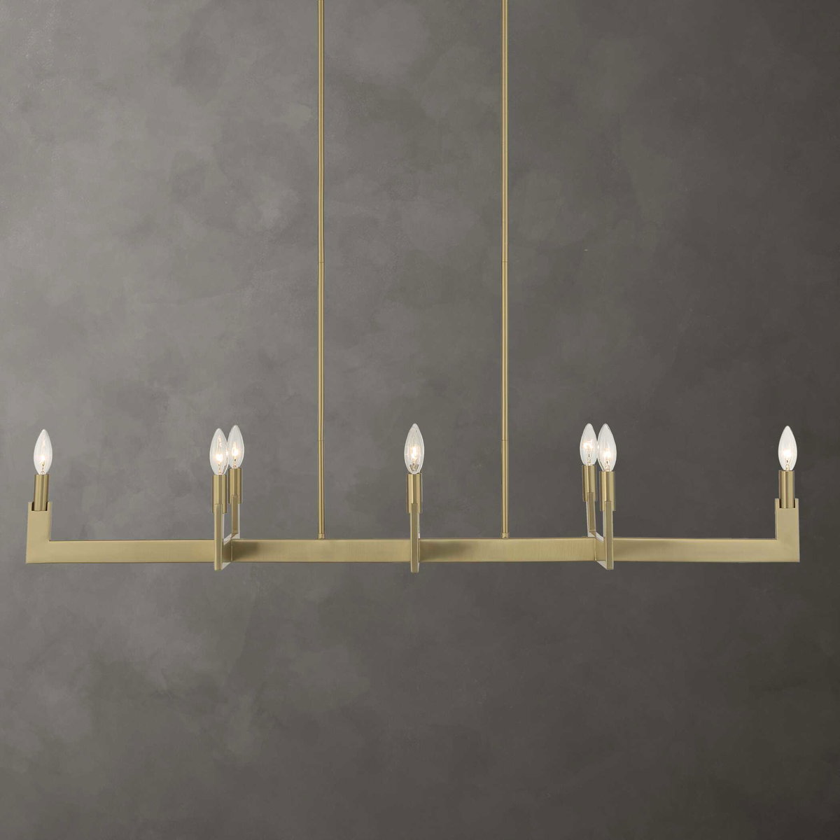 Cordoba 8 Light Linear Chandelier, Pendant by Uttermost, 51.5" width x 8.5" height x 14.25" depth View 2