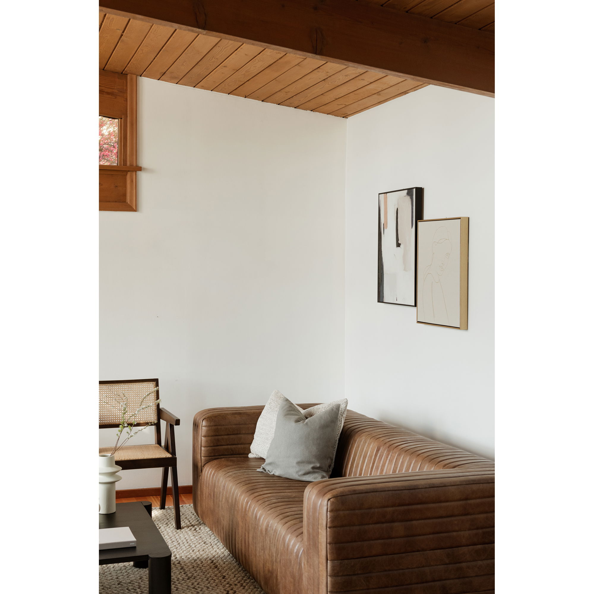 Castle Sofa Brown, Sofas & Sectional by Moe's Home, 95" width x 27.5" height x 39" depth View 10