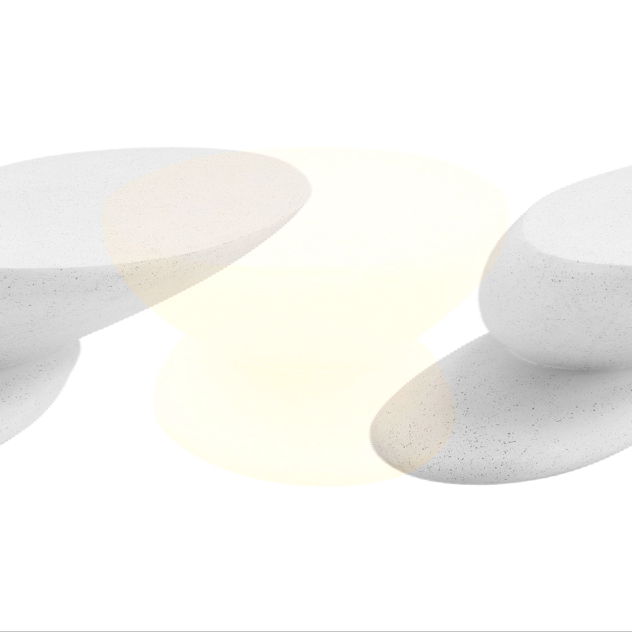 Jaela Coffee Table Ivory, by Dovetail, 53" width x 15.7" height x 27.7" depth View 3