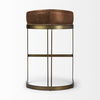 Hollyfield 20.5L x 19.75W x 32.75H Brown Leather Seat Gold Metal Base Bar Stool thumbnail 4