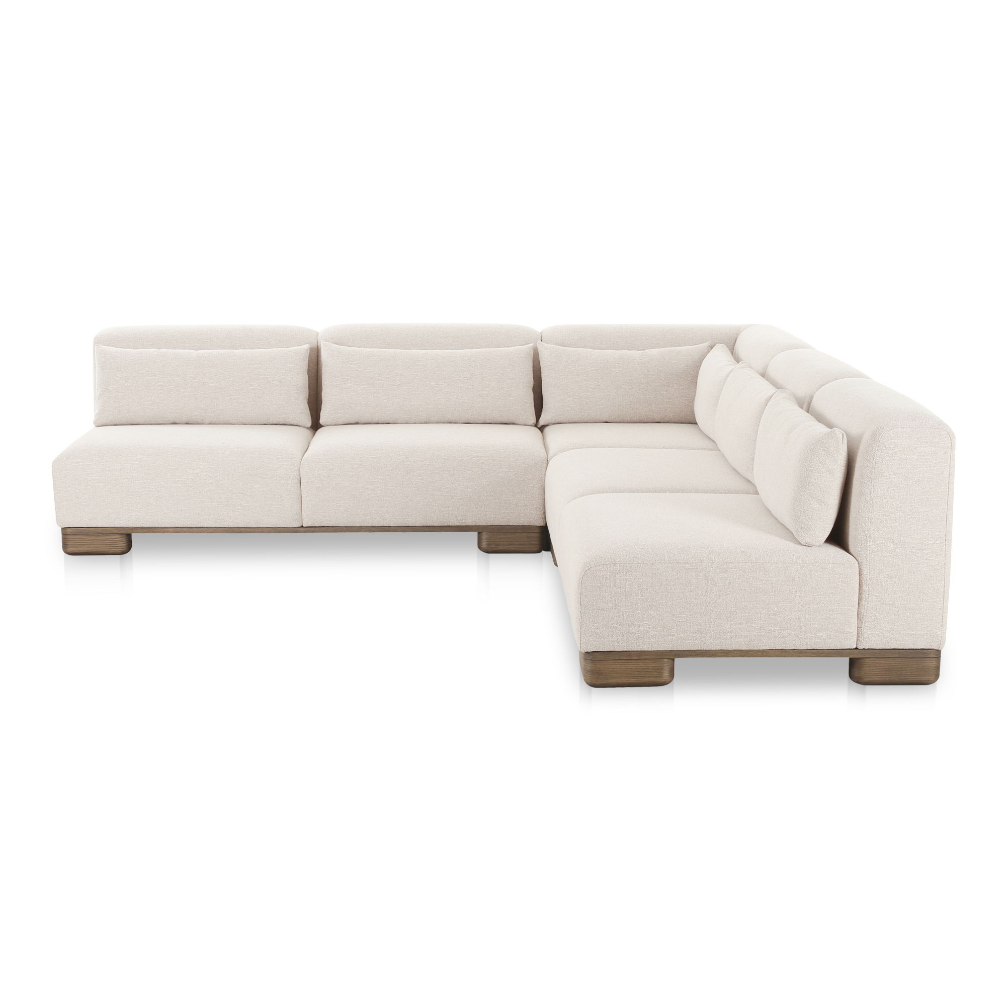 June Corner Modular Sectional Oatmeal, Sectional Sofa by Moe's Home, 110" width x 30" height x 110" depth View 3