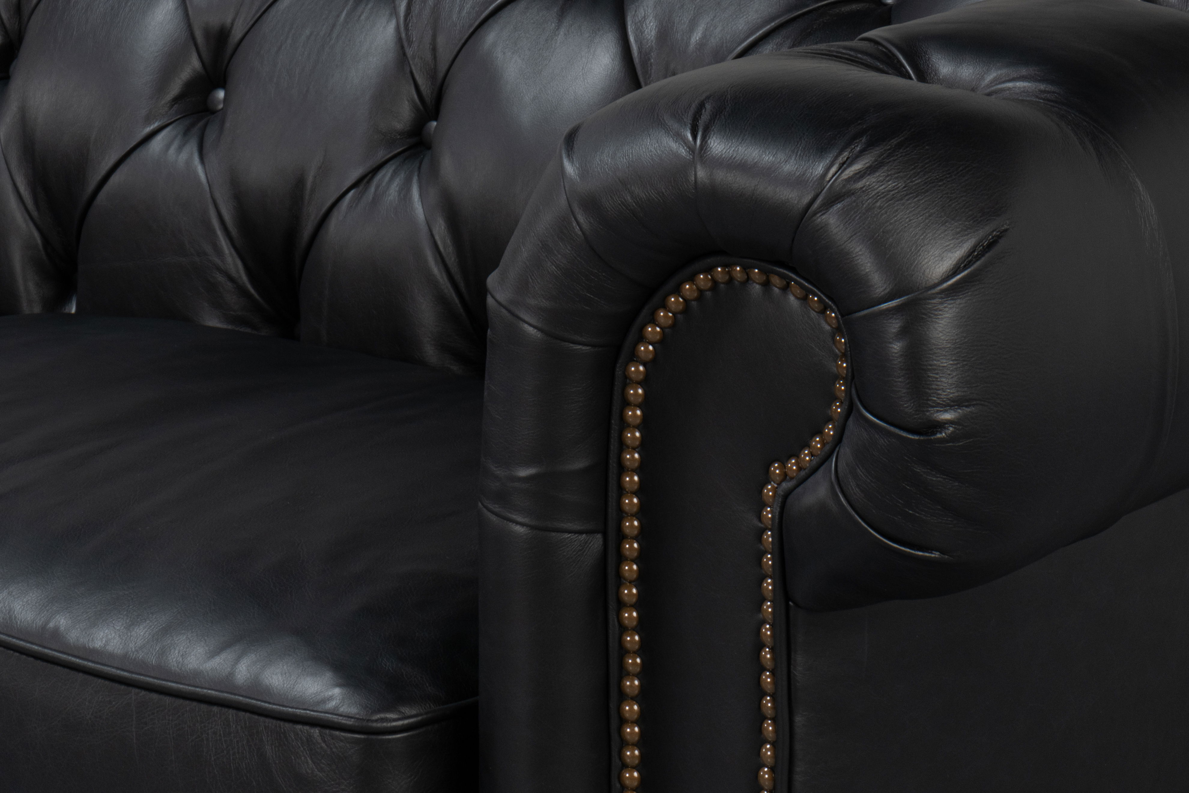 Castered Chesterfield Sofa,Onyx Black large image 