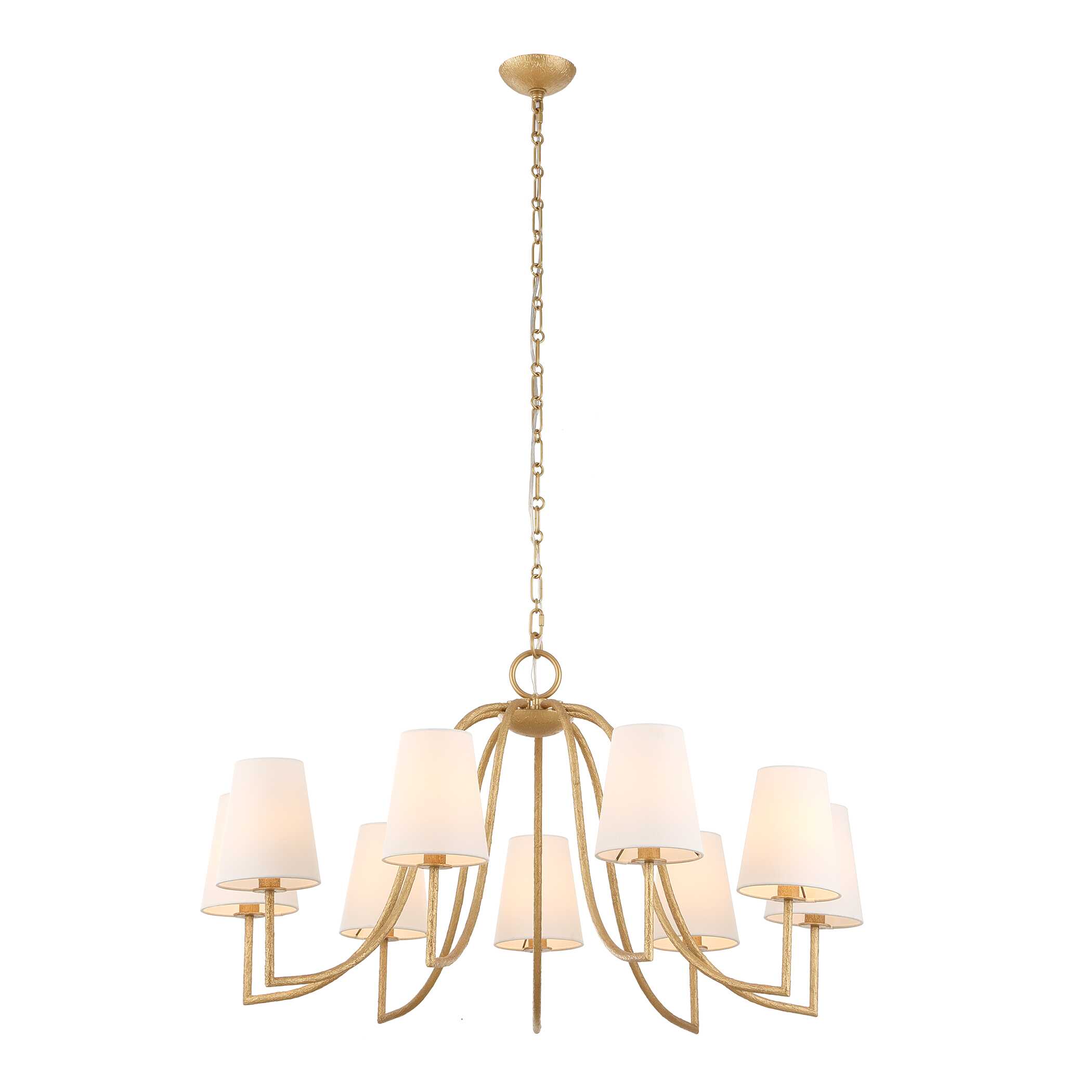 Seville 9 Light Gold Chandelier, Ceiling Light by Uttermost, 21.62" height x 42" diameter View 6