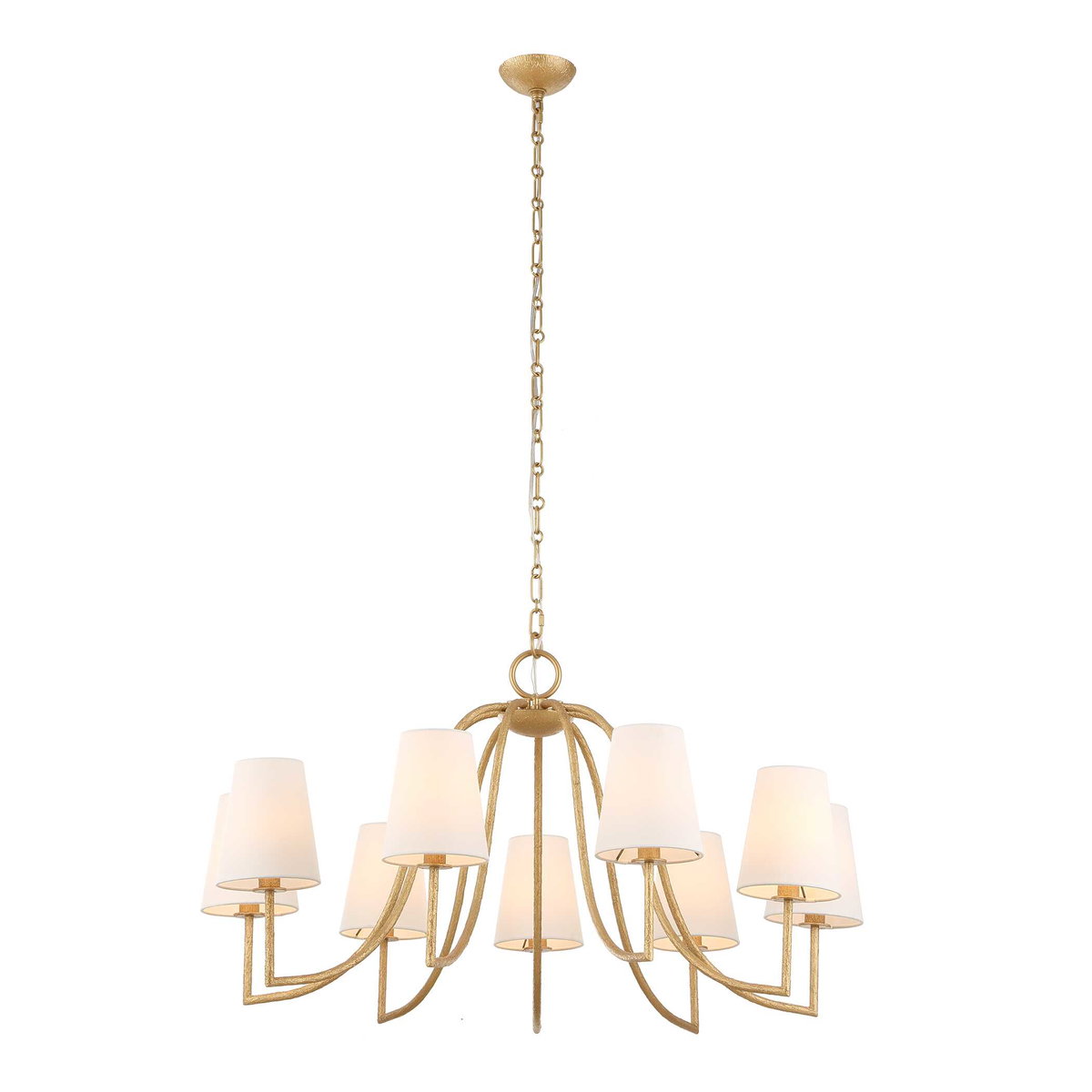 Seville 9 Light Gold Chandelier, Pendant by Uttermost, 21.62" height x 42" diameter View 6