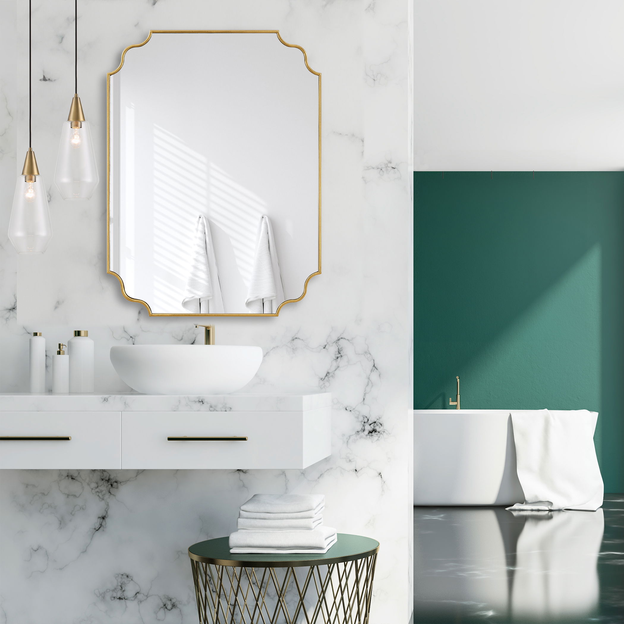 Lennyn Gold Vanity Mirror large image 