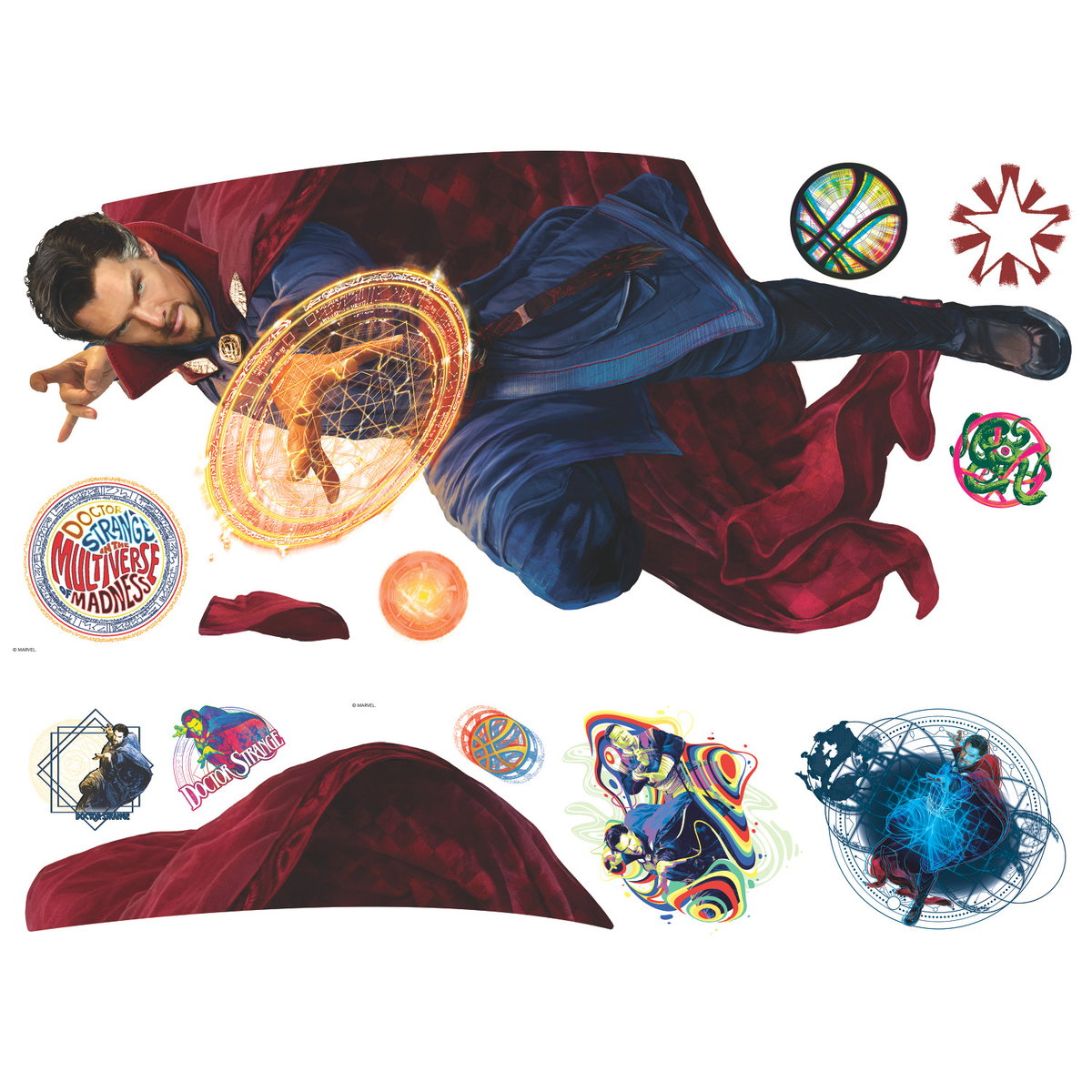 Doctor Strange Peel & Stick Giant Wall Decal, by York Wall, 3' length x 1'5.25" width x 0.02" depth