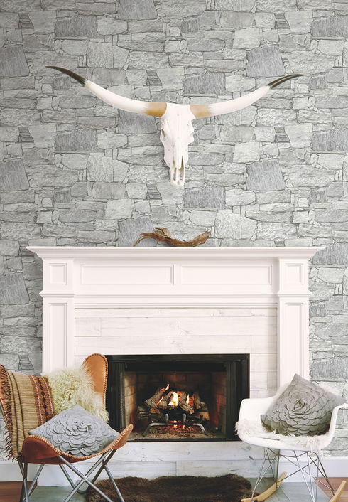 Chateau Stone Grey Peel & Stick Wallpaper