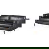 Svend  Black Leather Sofa, Sofas & Sectional by Mercana, 88" length x 38" width x 34" height thumbnail 1