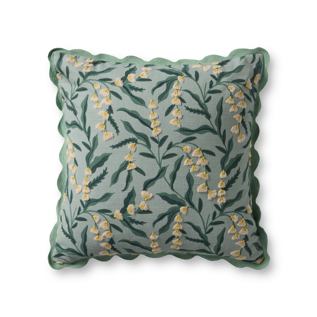 Rifle Paper Co. x Loloi Lily of the Valley Pillow, Decorative Pillow, 20" length x 20" width View 1