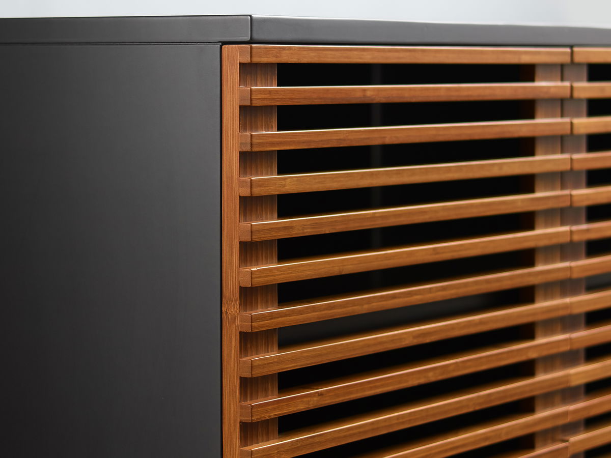 64' Rowan Media Center, Amber, Media Console by Greenington, 64.5" length x 20" width x 27.75" height View 3