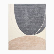 Online Designer Combined Living/Dining Rounded Modern Form Rug, 6'x9', Sable