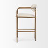 Parker Backless 36.5in Seat Counter Stool | Cream Fabric with Gold Metal, Counter & Bar Stool by Mercana, 21.25" length x 21.5" width x 36.5" height thumbnail 8