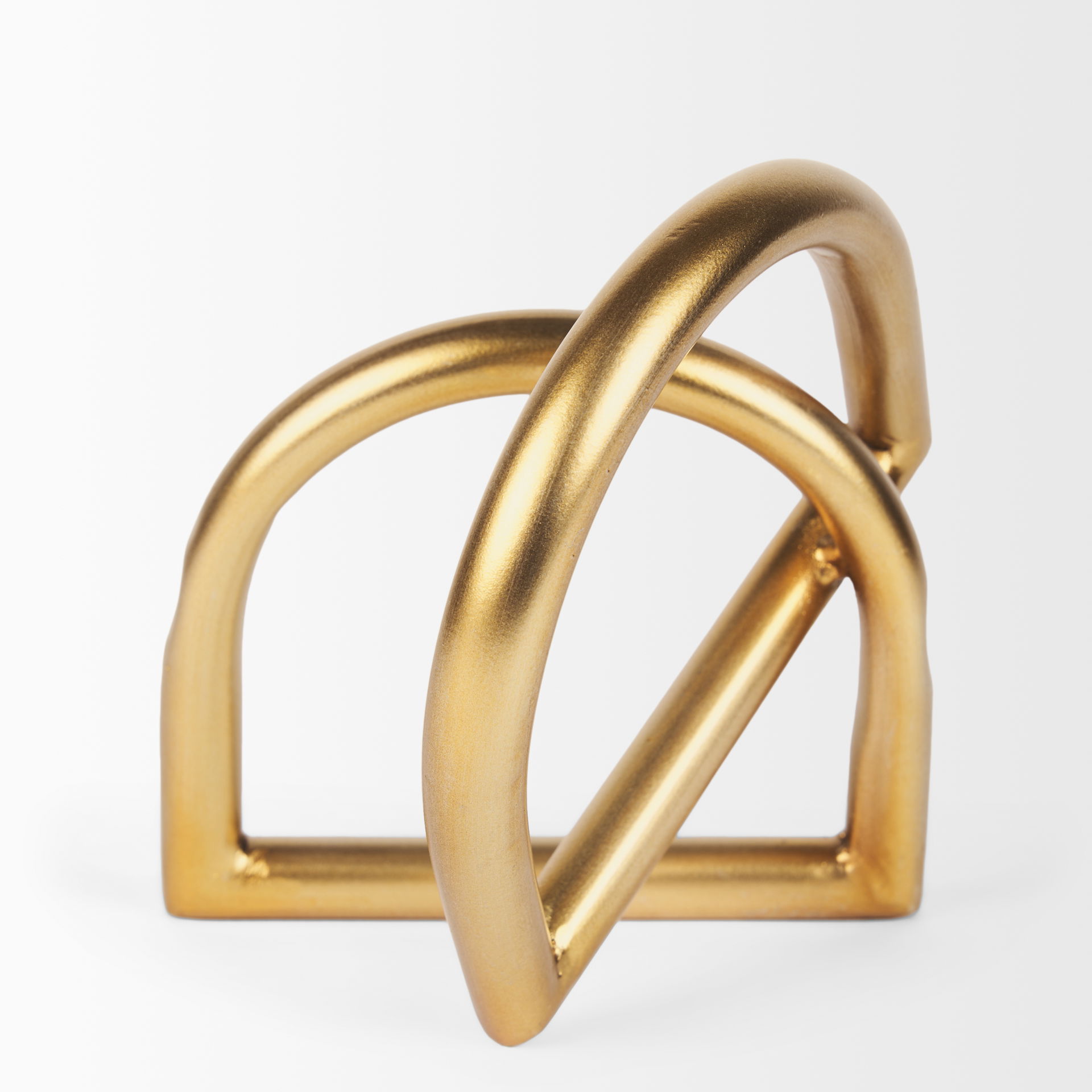 Locke Large Gold Metal Decorative Object, by Mercana, 5.91" length x 5.91" width x 6.1" height View 5