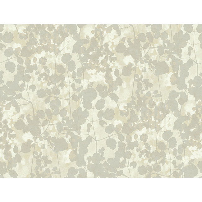 Pressed Leaves Silver Wallpaper large image 
