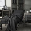 Leonidas 28.5L x 29.5W x 34.0H  Black Faux Leather Seat with Black Metal Frame Accent Chair thumbnail 2