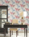 Handpainted Songbird Red & Blue Wallpaper thumbnail 2