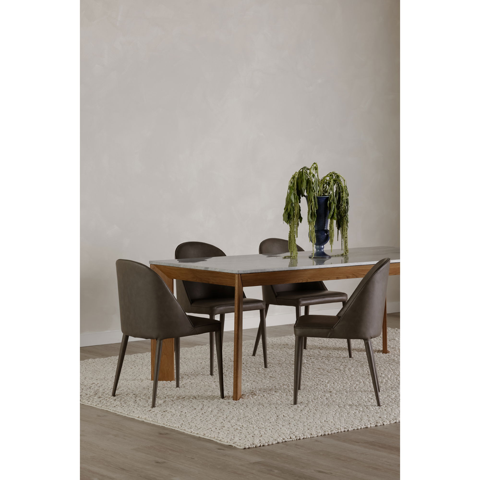 Burton Dining Chair Grey Vegan Leather - Set Of Two, by Moe's Home, 19" width x 33" height x 22" depth View 9
