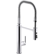 Online Designer Kitchen Kohler Purist® Single Handle Semi-Professional Pre-Rinse Kitchen Faucet with Pull Down Sprayer K-24982-CP