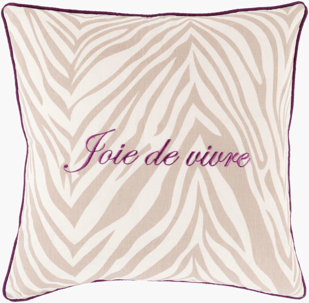 Joie de Vivre Accent Pillow Down, Decorative Pillow by Surya, 22" length x 22" width