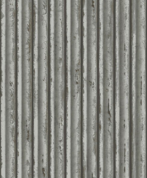 Grey & Silver Weathered Metal Wallpaper