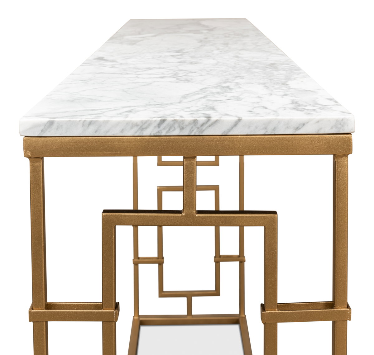 Brass Gate Console Table, by Sarreid, 1' length x 4' width x 2'9" height View 6