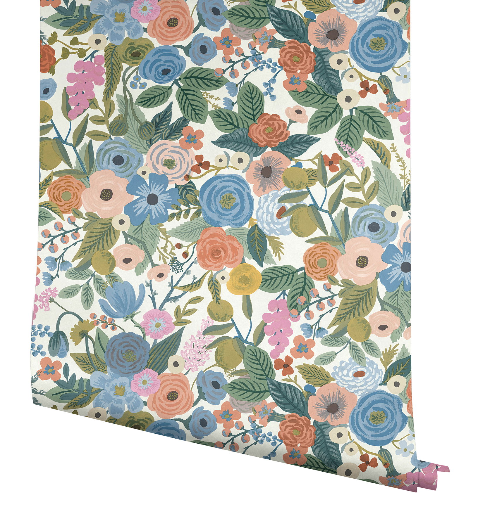 Garden Party Cobalt Multi Peel & Stick Wallpaper large image 