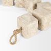 Mala Beige Paper Mache Cube Garland, Decorative Object by Mercana, 40" length x 2" width x 2" height thumbnail 8