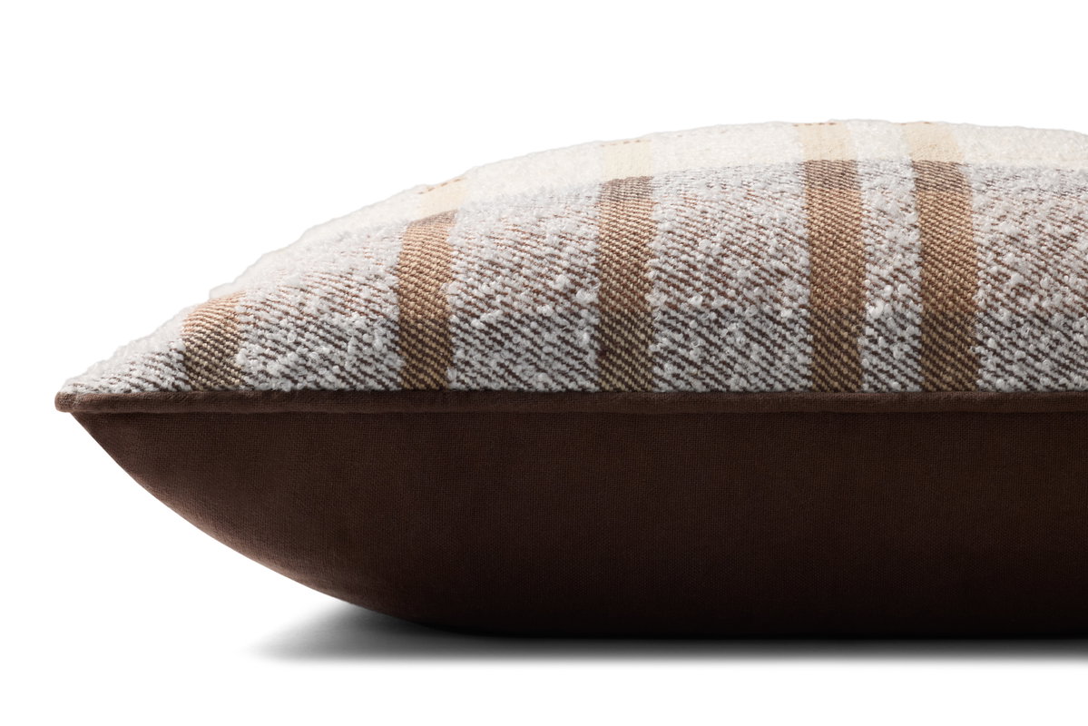 Loloi Brown Pillow, Decorative Pillow, 20" length x 20" width View 2