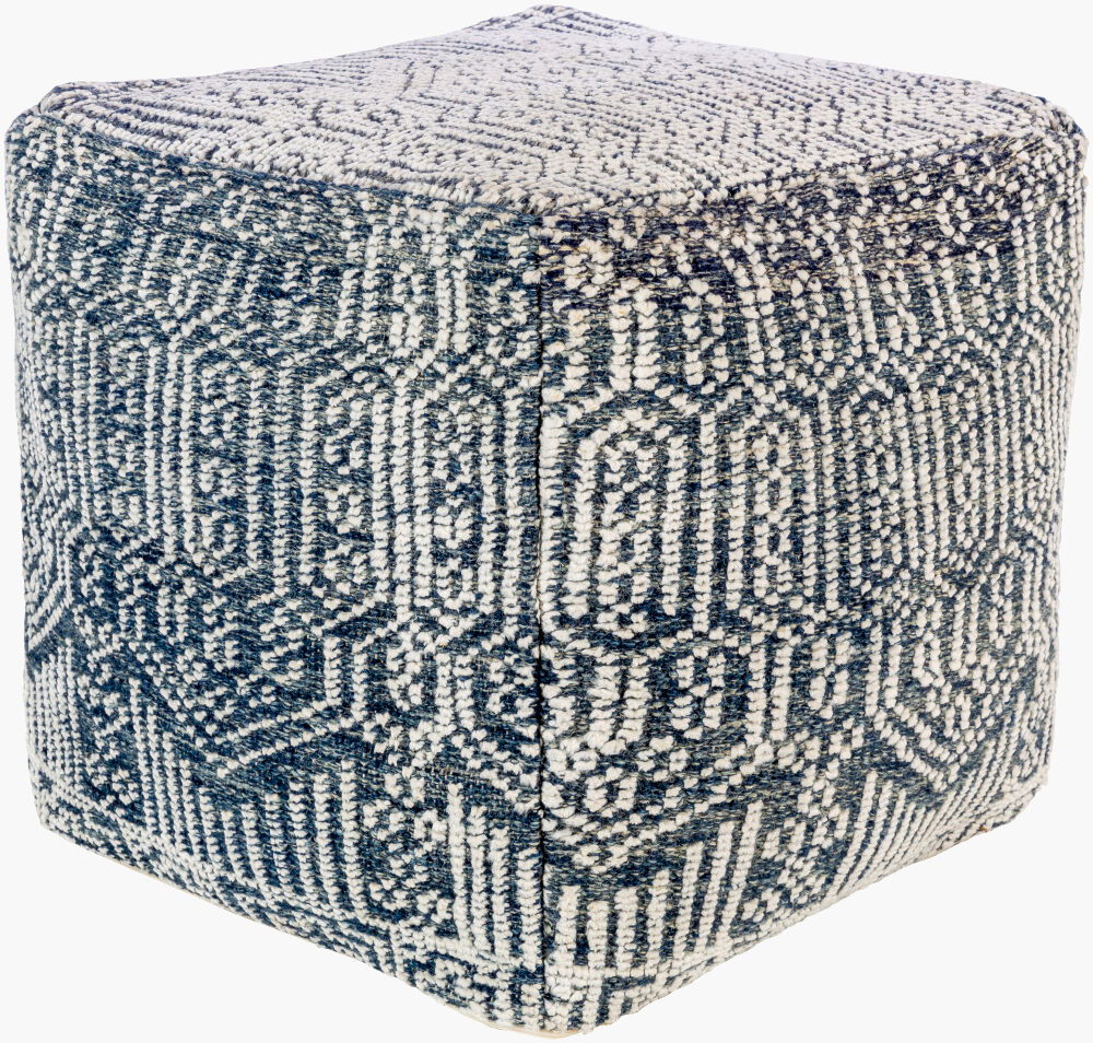 Nobel Pouf, Ottoman by Surya, 18" width x 18" height
