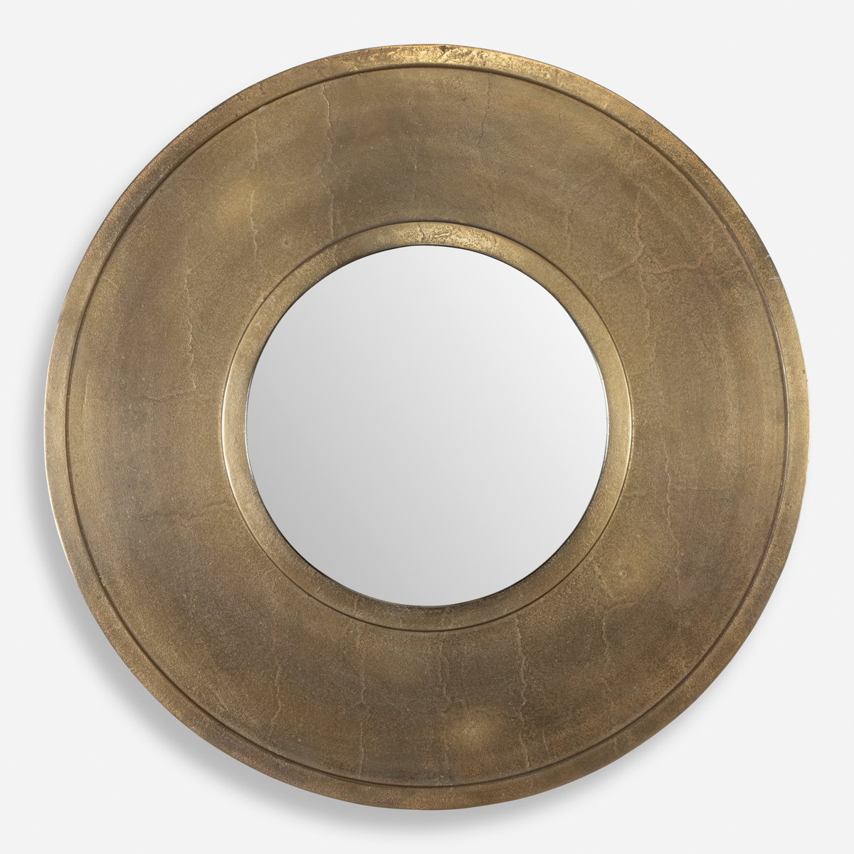 Axel Round Brass Mirror, by Uttermost, 30" width x 30" height x 1.5" depth View 1