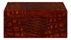 Norton Leather Tray  Croco Leather  Tan, by Sarreid, 1'6" length x 2' width x 2" height thumbnail 6