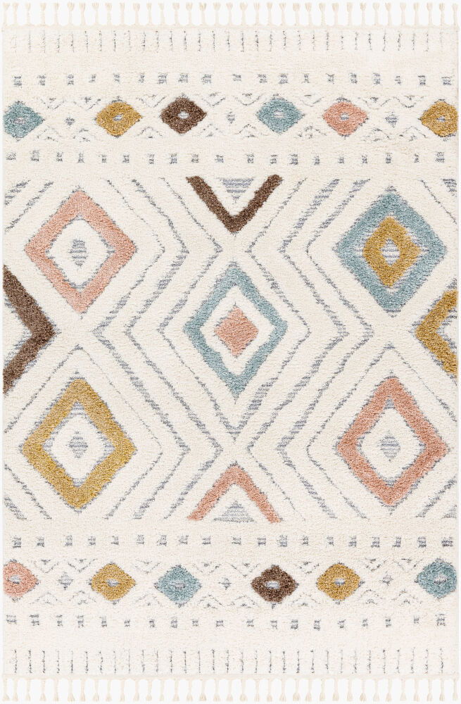 Loopy Machine Woven Rug, by Surya, 1'3.75" length x 1'3.75" width