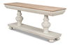 Hugo Console, Ant.White W/Natural Top, Console Table by Sarreid, 74" length x 20" width x 31" height thumbnail 9