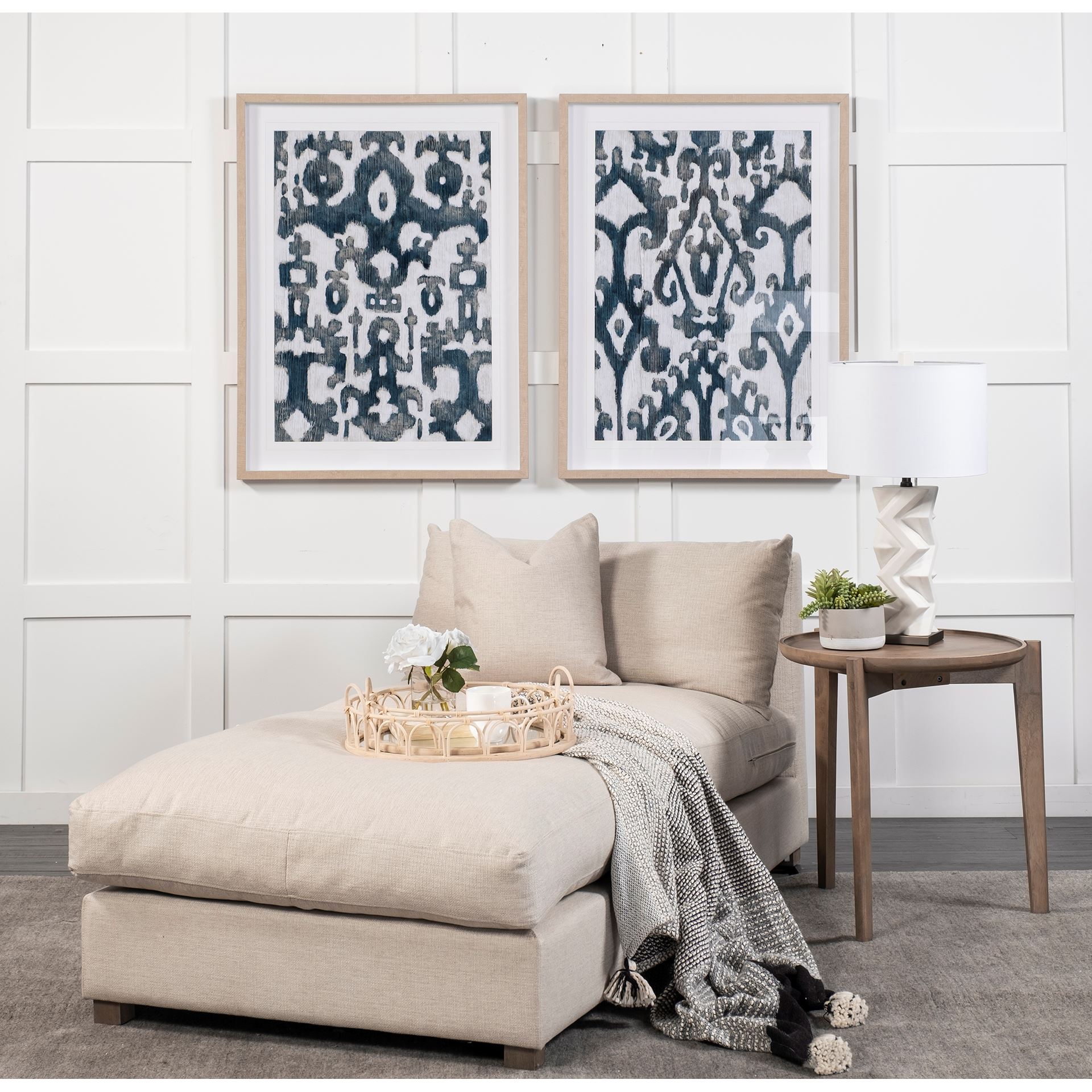 Valence  Beige Full Size Ottoman Sectional Piece, Sectional Sofa by Mercana, 38.58" length x 38.58" width x 17.72" height View 3