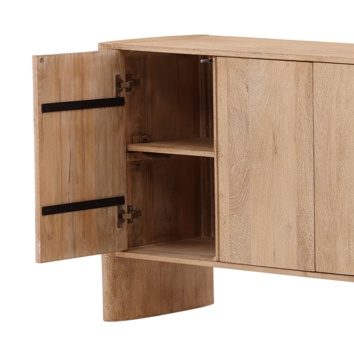 Lorcan Sideboard Light Natural, Sideboards & Buffet by Dovetail, 94.6" width x 32" height x 17.75" depth View 7