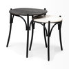 Etienne VII 24' Set of Two Round Top Black Wood and Marble Top Nesting Table, Side & End Table by Mercana, 23" length x 23" width x 24.25" height thumbnail 8