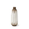 Sisko I Short Rustic Brown White Ceramic Vase, by Mercana, 4.92" length x 4.92" width x 13.98" height thumbnail 1