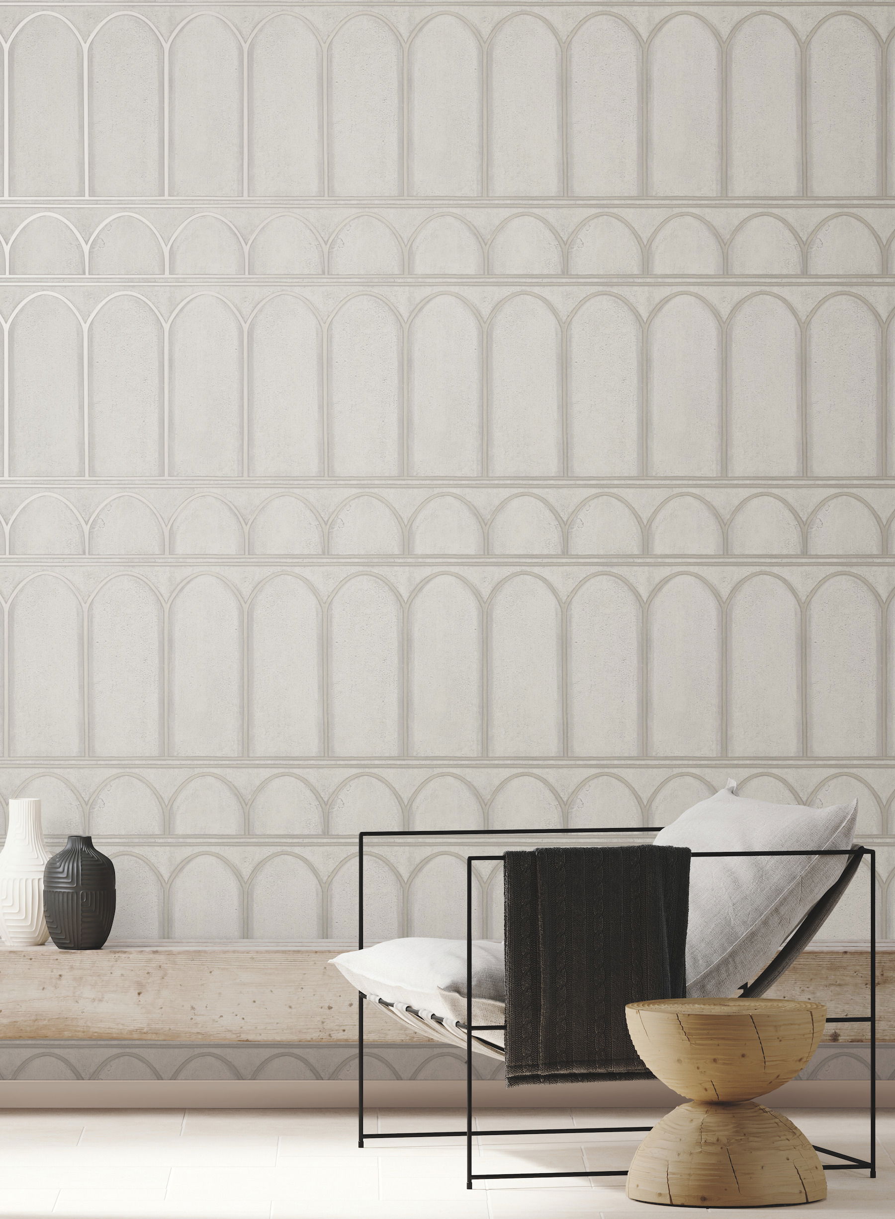 Arches Grey & Pearl Wallpaper large image 